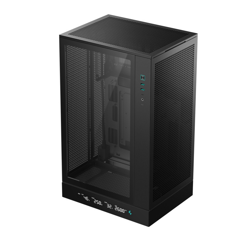 DeepCool R-CH270-BKNDM0-G-1 CH270 Digital, Mini Tower, PC, Negro, micro ATX, Mini-ITX, Acrilonitrilo butadieno estireno (ABS),
