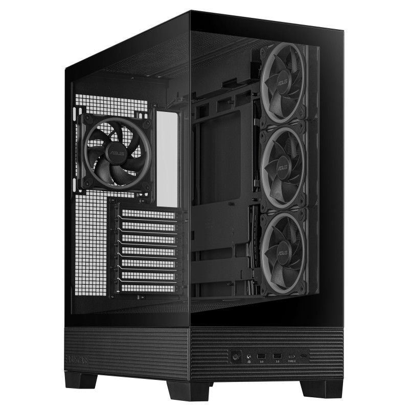 ASUS 90DC00R0-B19000 A31 Plus TG ARGB BLACK, Midi Tower, PC, Negro, ATX, micro ATX, Mini-ITX, Metal, Juego