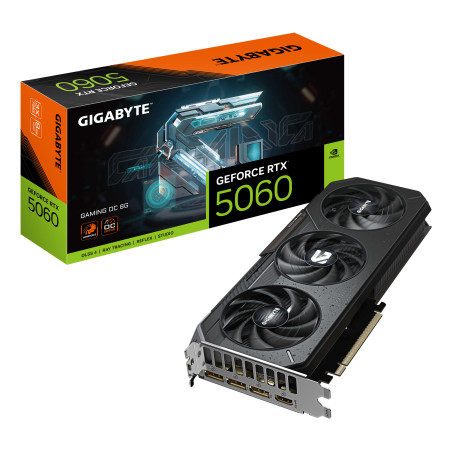 GIGABYTE GV-N5060GAMING OC-8GD GeForce RTX 5060 GAMING OC 8G Tarjeta Gráfica - 8GB GDDR7, 128bit, PCI-E 5.0, 2595 MHz