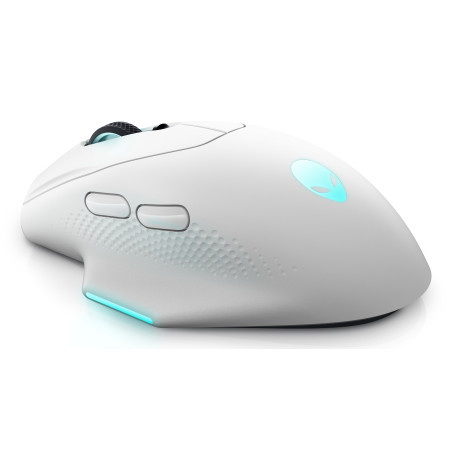 Alienware AW620M-W-DEAM AW620M, mano derecha, Óptico, RF Wireless + USB Type-C, 26000 DPI, Blanco