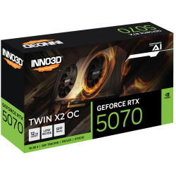 INNO3D N50702-12D7X-195064N GeForce RTX 5070 TWIN X2 OC, GeForce RTX 5070, 12 GB, GDDR7, 192 bit, PCI Express 5.0, 2 2