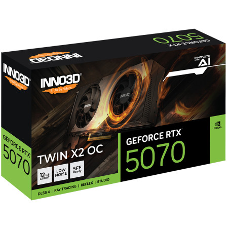 INNO3D N50702-12D7X-195064N GeForce RTX 5070 TWIN X2 OC, GeForce RTX 5070, 12 GB, GDDR7, 192 bit, PCI Express 5.0, 2