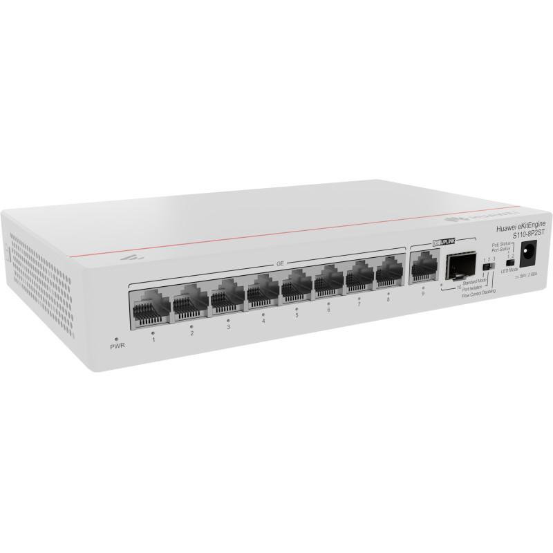 HUAWEI eKit 98012269 S110 Series S110-8P2ST, No administrado, L2, Gigabit Ethernet (10/100/1000), Energía sobre Ethernet