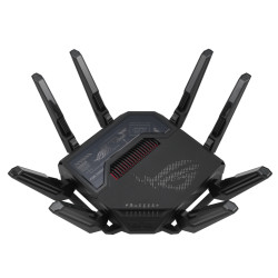 ASUS 90IG08F0-MO9A0V ROG Rapture GT-BE98, Wi-Fi 7 (802.11be), Quad-band (2.4 GHz / 5 GHz-1 / 5 GHz-2 / 6 GHz), Ethernet, Negro, 2