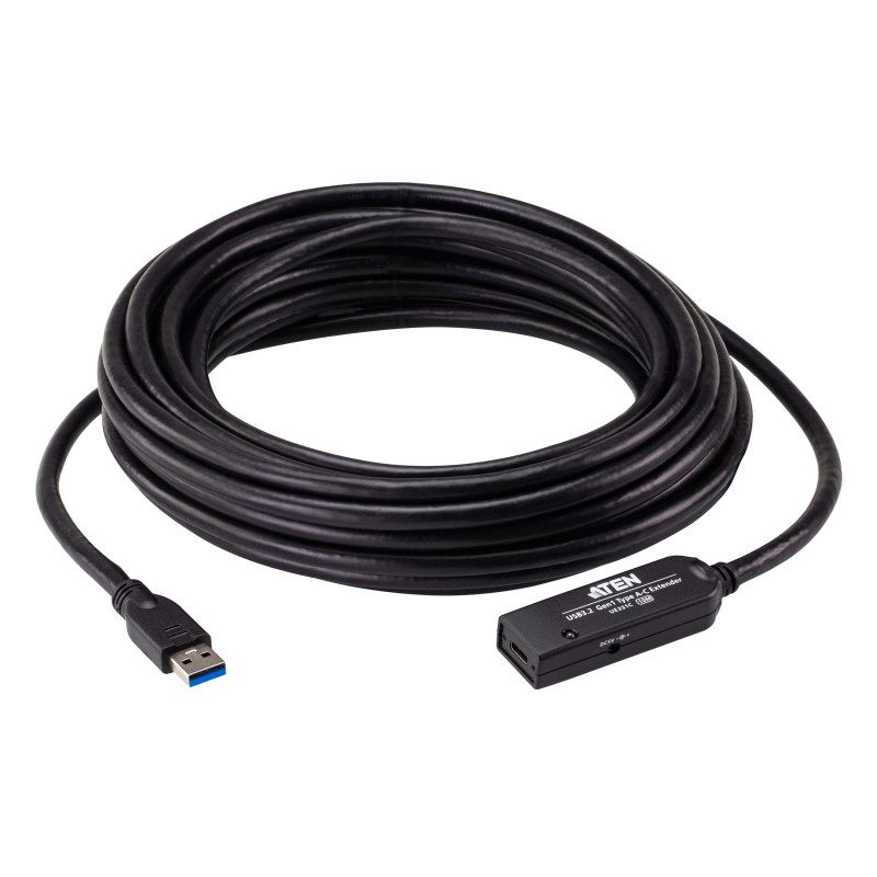 ATEN UE331C-AT-G Cable extensor USB 3.2 de 1.ª generación de 10 m, 10 m, USB A, USB C, USB 3.2 Gen 1 (3.1 Gen 1), 5 Gbit/s,