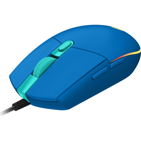 Logitech G 910-005801 G102 Lightsync, mano derecha, USB tipo A, 8000 DPI, 1 ms, Azul