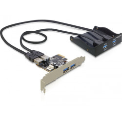 DeLOCK 61893 Front Panel + PCI Express Card, PCIe, USB 3.2 Gen 1 (3.1 Gen 1), Negro, USB, 5000 Mbit/s, 0,6 m