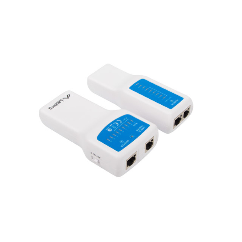 Lanberg NT-0402 NT-0402, Comprobador de alimentación PoE, RJ-11, RJ-45, PoE testing, Azul, Blanco