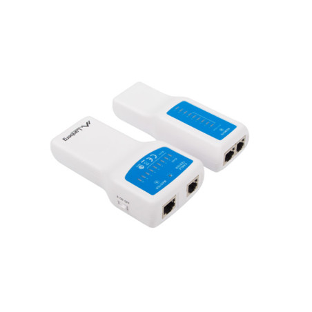 Lanberg NT-0402 NT-0402, Comprobador de alimentación PoE, RJ-11, RJ-45, PoE testing, Azul, Blanco