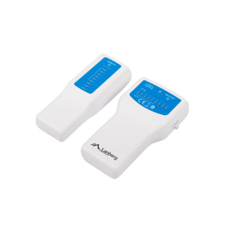 Lanberg NT-0402 NT-0402, Comprobador de alimentación PoE, RJ-11, RJ-45, PoE testing, Azul, Blanco