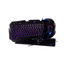 Deep Gaming DG-KTRAA-10 DG-KTRAA-10, Alámbrico, USB, QWERTY, LED, Negro, Ratón incluido