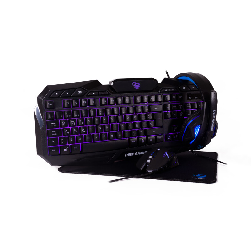 Deep Gaming DG-KTRAA-10 DG-KTRAA-10, Alámbrico, USB, QWERTY, LED, Negro, Ratón incluido