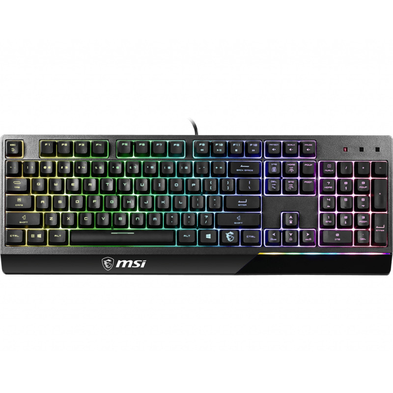 MSI S11-04ES219-CLA Vigor GK30, Alámbrico, USB, Switch de tecla semimecánico, QWERTY, LED RGB, Negro