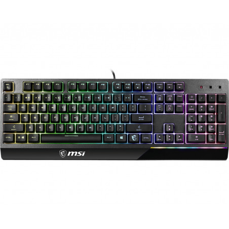 MSI S11-04ES219-CLA Vigor GK30, Alámbrico, USB, Switch de tecla semimecánico, QWERTY, LED RGB, Negro