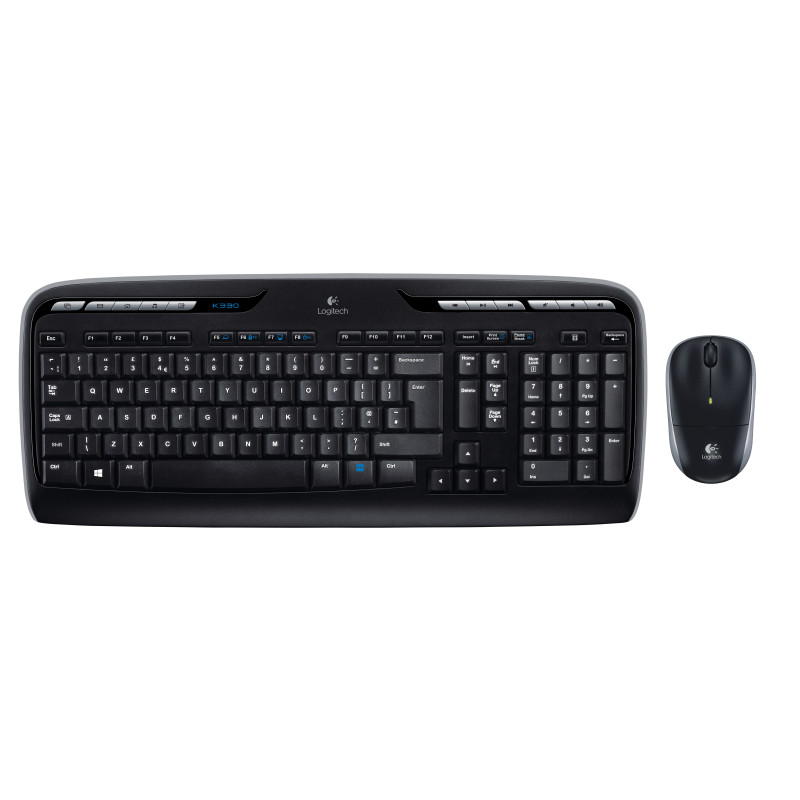 Logitech 920-003989 Wireless Combo MK330, Completo (100%), Inalámbrico, USB, QWERTY, Negro, Ratón incluido