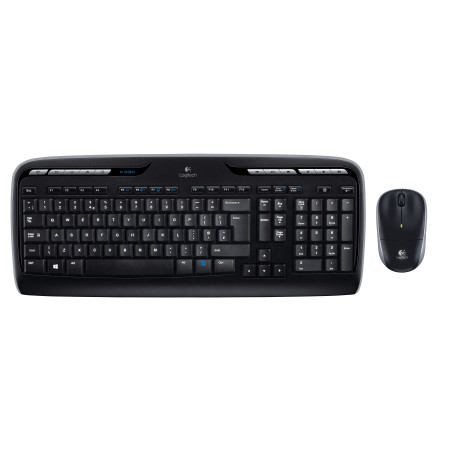 Logitech 920-003989 Wireless Combo MK330, Completo (100%), Inalámbrico, USB, QWERTY, Negro, Ratón incluido