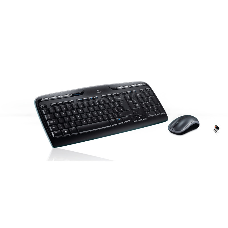 Logitech 920-003989 Wireless Combo MK330, Completo (100%), Inalámbrico, USB, QWERTY, Negro, Ratón incluido
