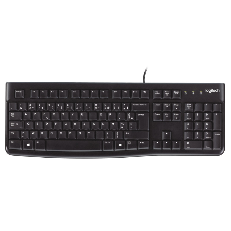 Logitech 920-002515 Keyboard K120 for Business, Completo (100%), Alámbrico, USB, AZERTY, Negro