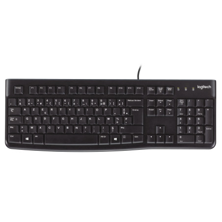 Logitech 920-002515 Keyboard K120 for Business, Completo (100%), Alámbrico, USB, AZERTY, Negro