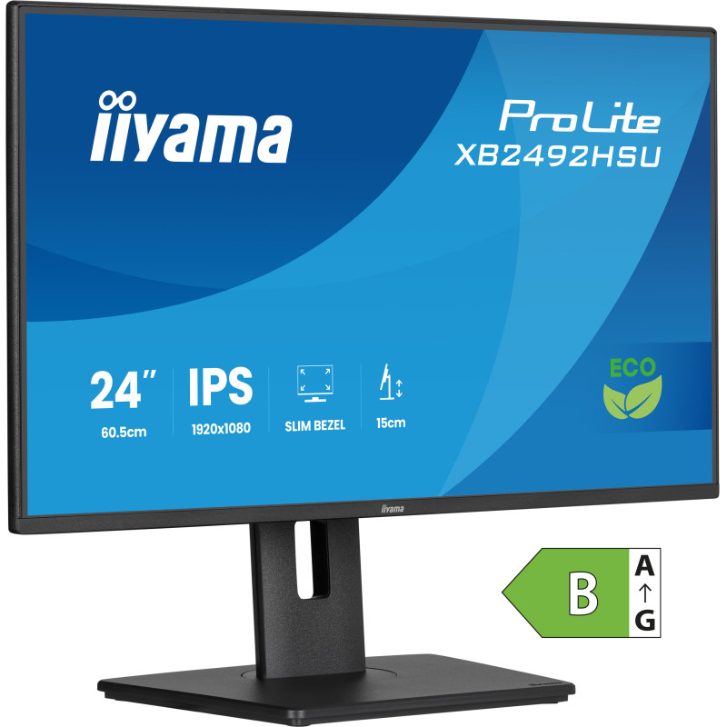 iiyama XB2492HSU-B1 ProLite XB2492HSU-B1, 60,5 cm (23.8"), 1920 x 1080 Pixeles, Full HD, LED, 3 ms, Negro