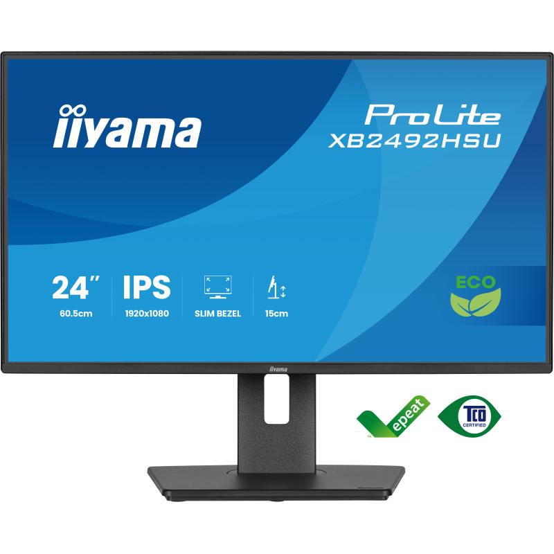 iiyama XB2492HSU-B1 ProLite XB2492HSU-B1, 60,5 cm (23.8"), 1920 x 1080 Pixeles, Full HD, LED, 3 ms, Negro