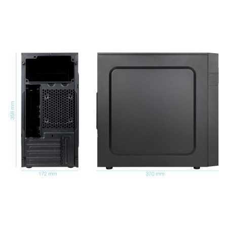 TooQ TQC-4701-SP Caja Minitorre Micro-ATX “ISOBOX ULTRA”, Negra, Mini Tower, PC, Negro, micro ATX, Mini-ITX, SPCC, 14,5 cm
