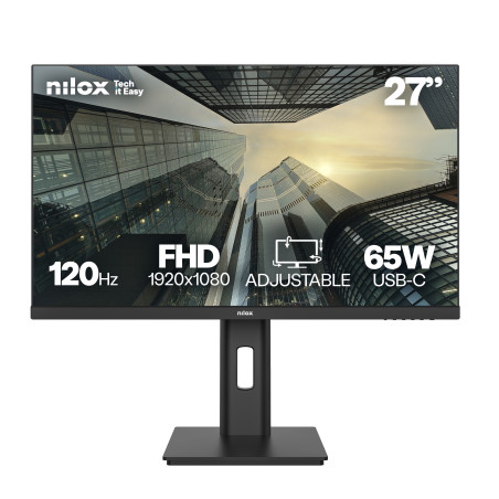 Nilox NXM27REG12065 MONITOR 27 IPS 120 HZ FHD, 68,6 cm (27"), 1920 x 1080 Pixeles, Full HD, LCD, 4 ms, Negro