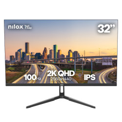 Nilox NXM322K1001 MONITOR 32 IPS 100 HZ HDMI Y DP, 81,3 cm (32"), 2560 x 1440 Pixeles, Quad HD, LCD, 4 ms, Negro