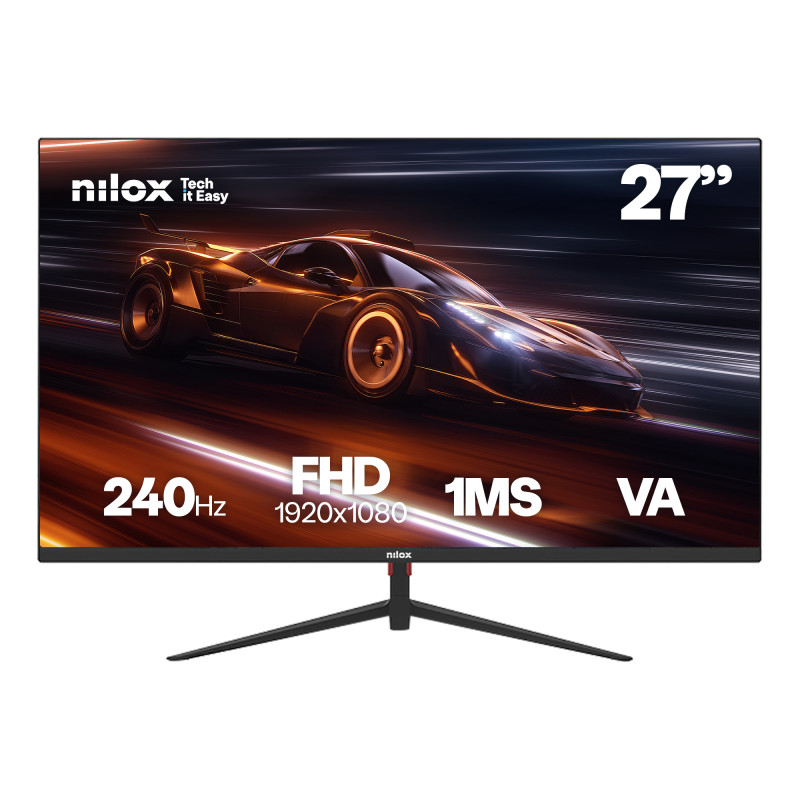 Nilox NXM27FHD2401 MONITOR 27 GAMING FHD 240HZ, 68,6 cm (27"), 1920 x 1080 Pixeles, Full HD, LCD, 1 ms, Negro