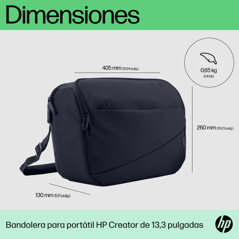 HP 6M5S4AA Bolsa tipo bandolera para portátil Creator de 13,3 pulgadas, Mochila bandolera, 33,8 cm (13.3"), 650 g