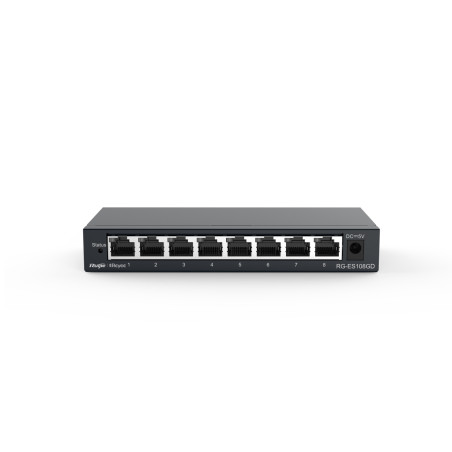Ruijie Networks RG-ES108GD RG-ES108GD, No administrado, Gigabit Ethernet (10/100/1000)