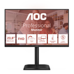 AOC 24E4CV E4 24E4CV, 60,5 cm (23.8"), 1920 x 1080 Pixeles, Full HD, LED, 4 ms, Negro 2