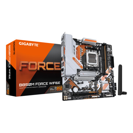 GIGABYTE B850M FORCE WF6E B850M FORCE WIFI6E Placa Base – Compatible con procesadores AMD Ryzen serie 9000, VRM digital de