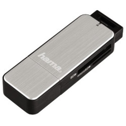 Hama 00123900 123900, MicroSD (TransFlash), MicroSDHC, MicroSDXC, MMC, SD, SDHC, SDXC, Negro, Plata, USB 3.2 Gen 1 (3.1 Gen 1),