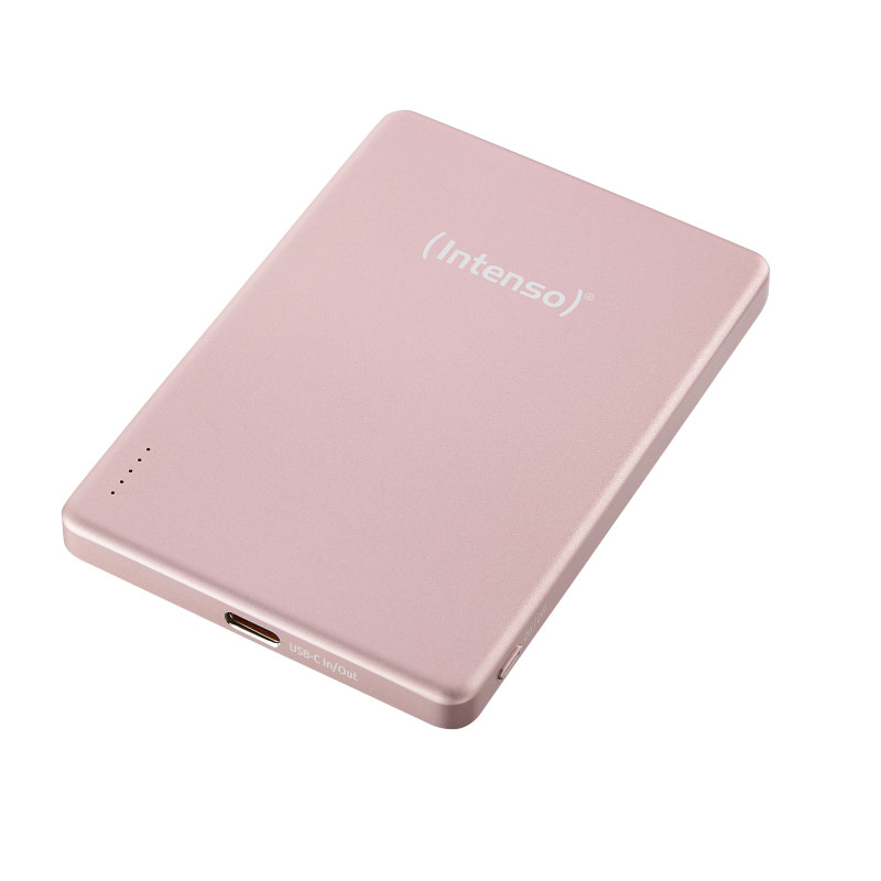 Intenso 7344023 MW5000 Batería Externa Magnética 5000 mAh – Compatible con MagSafe, Carga Inalámbrica 15W, USB-C PD 20W,