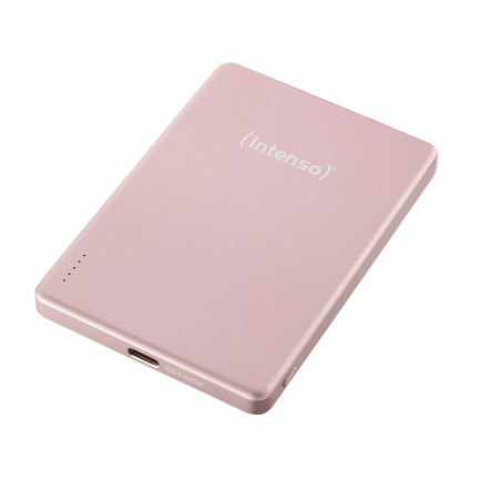 Intenso 7344023 MW5000 Batería Externa Magnética 5000 mAh – Compatible con MagSafe, Carga Inalámbrica 15W, USB-C PD 20W,
