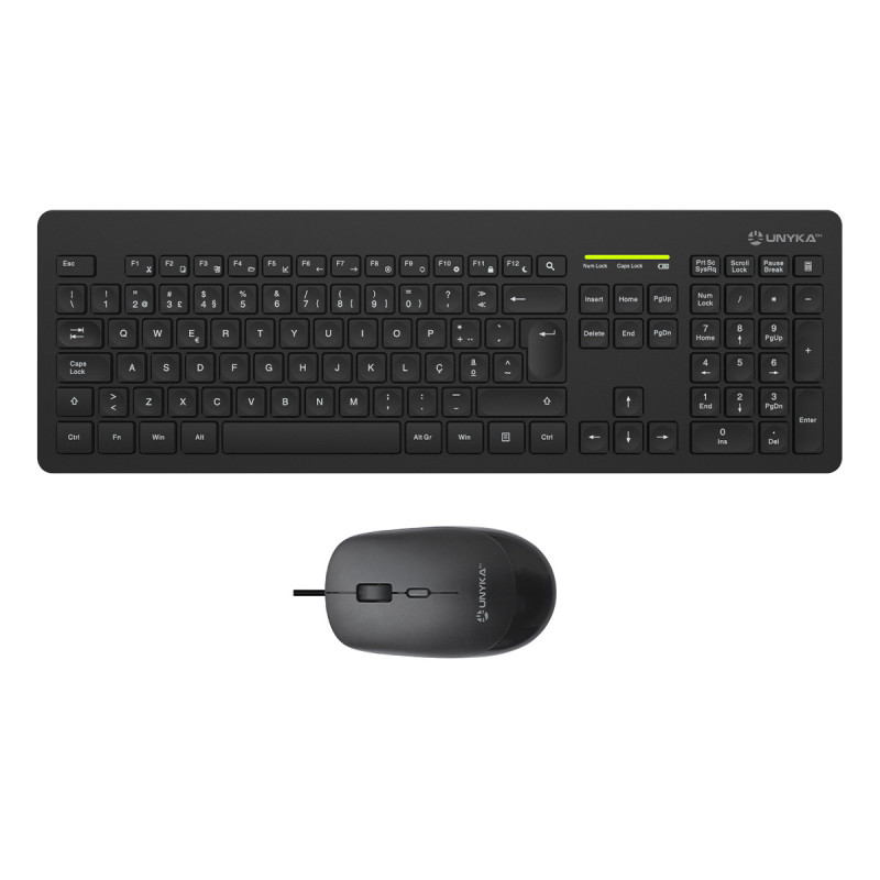 UNYKAch UK505446 Kit Teclado + Ratón Combo MK212 Pro Slim Wireless PT, Completo (100%), Inalámbrico, RF inalámbrico, QWERTY,