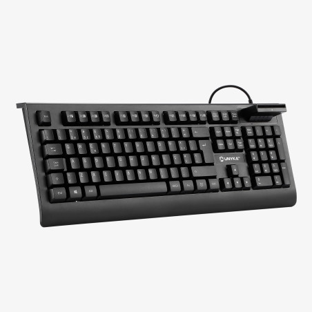 UNYKAch UK529182 Teclado KB918 Smartcard Dnie PT, Completo (100%), Alámbrico, USB, Interruptor de membrana, QWERTY, Negro
