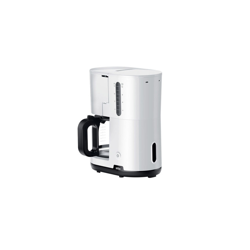 Braun 0X13211053 KF1100, Cafetera de filtro, De café molido, 1000 W, Negro, Blanco
