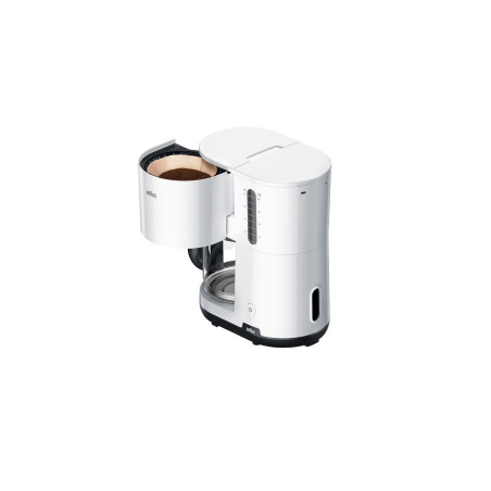 Braun 0X13211053 KF1100, Cafetera de filtro, De café molido, 1000 W, Negro, Blanco