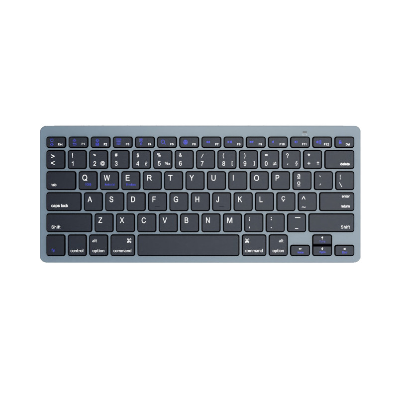 Ewent EW3120 EW3120, Inalámbrico, Bluetooth, QWERTY, Negro, Gris