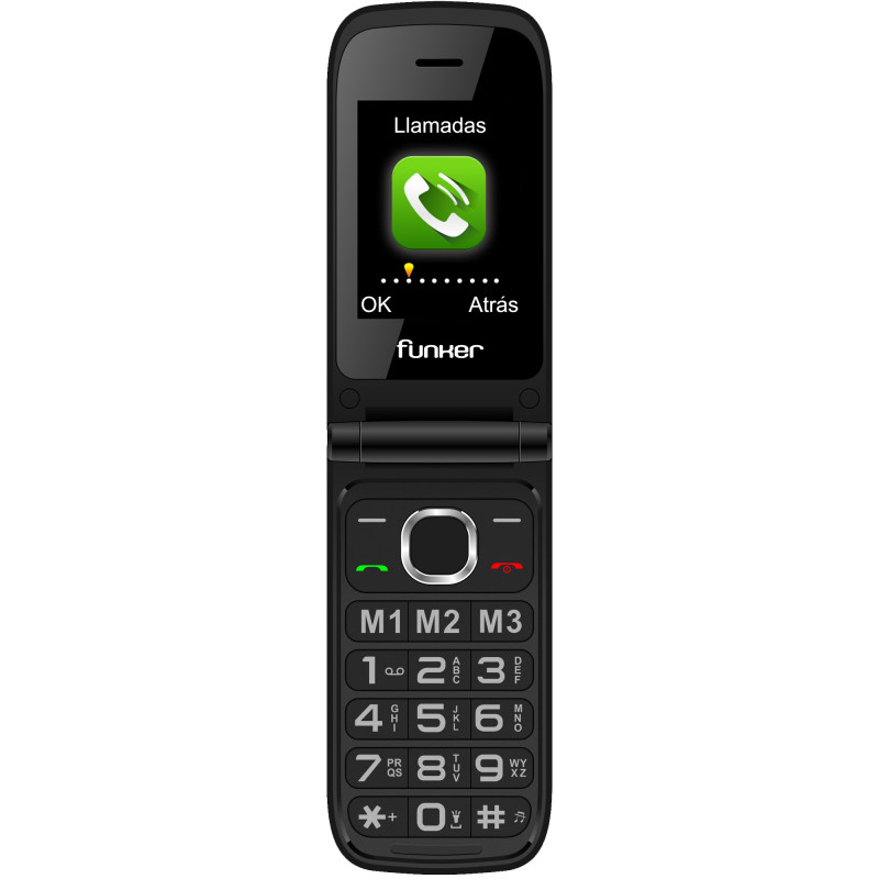 Funker FUNC200B C200 COMFORT 4G, Concha, SIM única, 6,1 cm (2.4"), Bluetooth, 1000 mAh, Negro