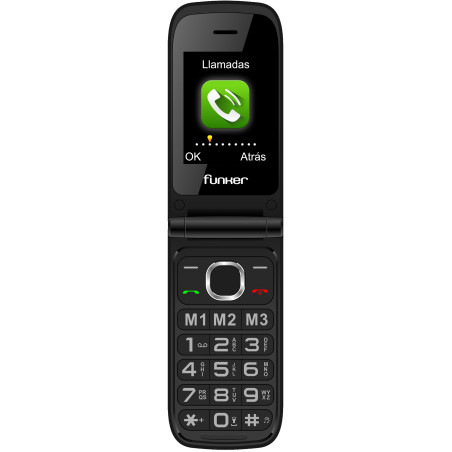 Funker FUNC200B C200 COMFORT 4G, Concha, SIM única, 6,1 cm (2.4"), Bluetooth, 1000 mAh, Negro
