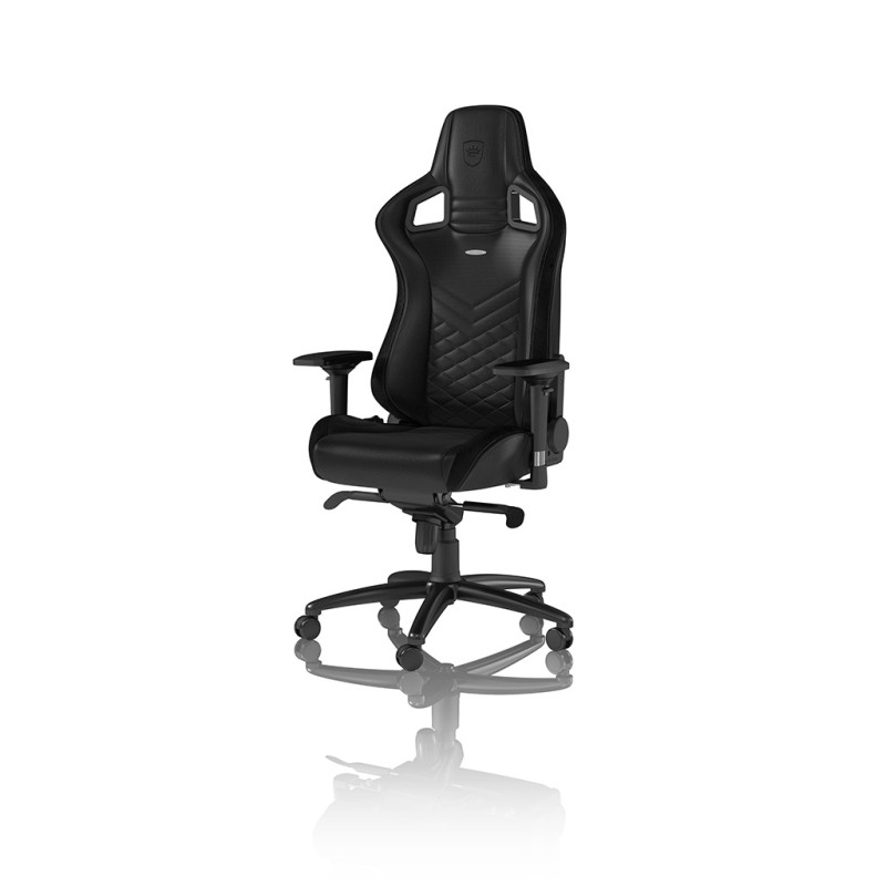 noblechairs NBL-PU-BLA-002 EPIC, Silla para videojuegos de PC, 120 kg, Asiento acolchado, Respaldo acolchado, Aluminio, Negro