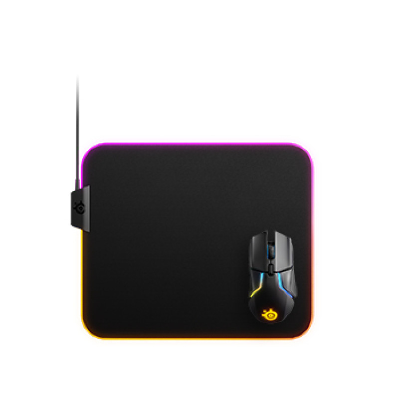 Steelseries 63825 QcK Prism Cloth Medium, Negro, Monocromo, Tela, Caucho, Silicona, Multi, Alfombrilla de ratón para juegos