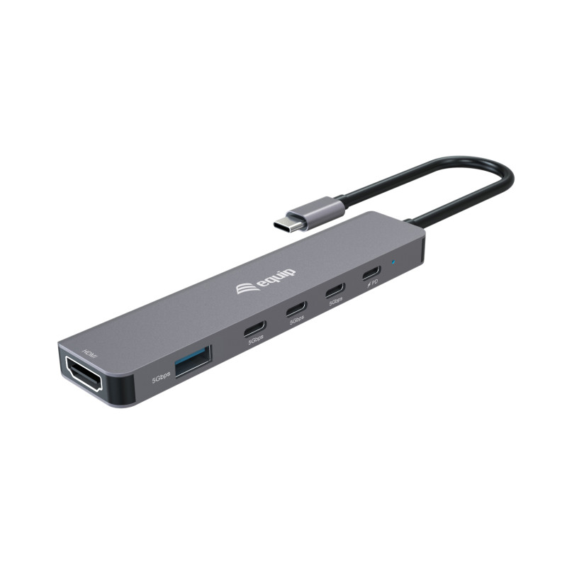Equip 133500 133500, Alámbrico, USB 3.2 Gen 1 (3.1 Gen 1) Type-C, 100 W, Gris, 4K Ultra HD, 3840 x 2160 Pixeles