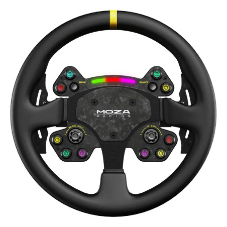 Moza Racing RS025 RS025, Volante, PC, Multi, Inalámbrico y alámbrico, Negro, Fibra de carbono, Cuero