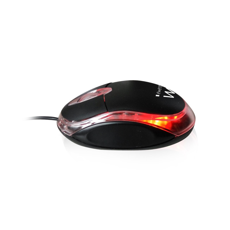 Ewent EW3174 EW3174, Ambidextro, Óptico, USB tipo A, 1000 DPI, Negro, Transparente