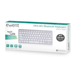 Ewent EW3119 EW3119, Mini, Inalámbrico, Bluetooth, QWERTY, Plata, Blanco 2