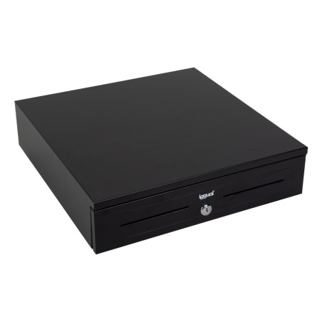 iggual IGG318942 Cajón portamonedas IRON-HD 41cm 5+8 negro, Cajón de efectivo automático y manual, Plástico, Acero, Negro,